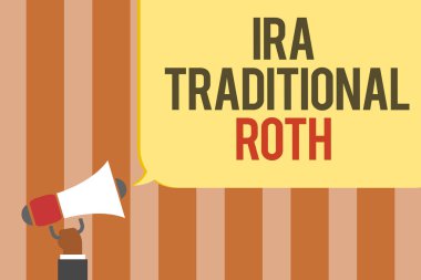 Geleneksel IRA Roth gösterilen Not yazma. İş fotoğraf vitrine her iki durumdaki indirilemeyen vergi ve federal çok satırlı metin yazarak kurulu yapmak mesajları fikir beyan duyuru