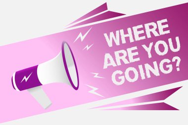 Nereye gidiyorsun soru gösterilen Not yazma. Birisi hoparlör için nereye gittiğini soran vitrine iş Foto iletmek mesaj fikirler birden çok metin satırı logo türü tasarımı