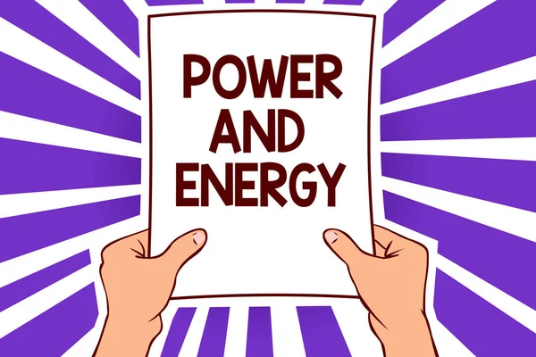 Escritura Mano Conceptual Mostrando Poder Energía Texto Foto Del Negocio —  Fotos de Stock