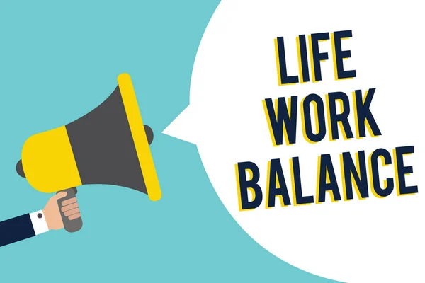 Word Tekst Intoetsen Work Life Balance Businessconcept Voor Stabiliteit Persoon — Stockfoto