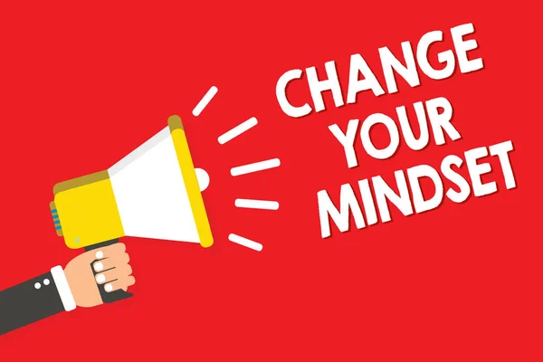 Handgeschreven Tekst Schrijven Change Your Mindset Concept Wat Betekent Dat — Stockfoto