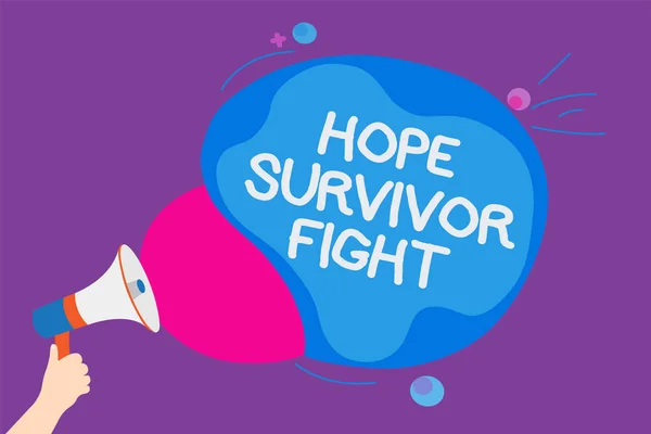 Uwaga Piśmie Wyświetlono Nadziei Survivor Walki Biznesowe Zdjęcie Formacie Prezentującym — Zdjęcie stockowe