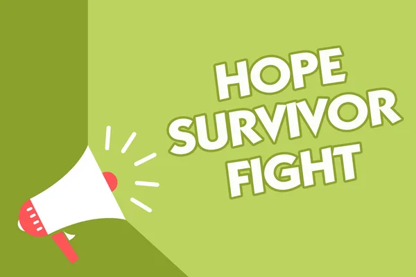 Texte Écriture Mots Hope Survivor Fight Concept Affaires Pour Tenir — Photo
