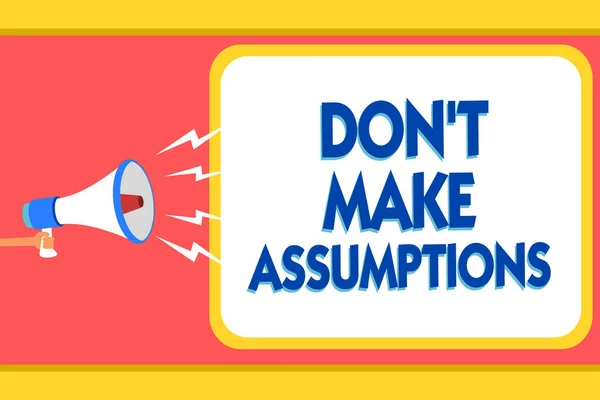 Text Sign Showing Don Make Assumptions Conceptual Photo Putting Plan — Stock Photo, Image