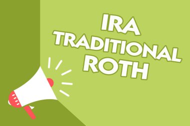 Word metin geleneksel IRA Roth yazma. İş kavramı için her iki durumdaki indirilemeyen vergi ve federal sınıf oda ofis ses hoparlör sistemi ders ders mesaj iletmek