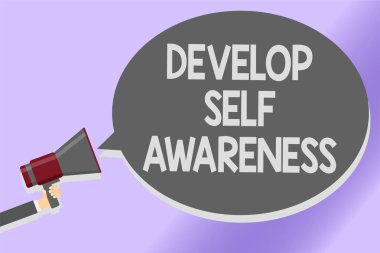 Öz bilinci geliştirmek gösterilen Not yazma. İş fotoğraf vitrine artış bilgi kendi karakter ses ekleme komut dosyası metin satırları ilan bilinçli fikirler mesajlar