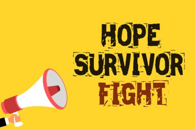 Umut Survivor mücadele yazma el yazısı metin. Kavram anlam stand, hastalık karşı çok satırlı metin Hakları Kurulu hatırlama güvence genel mesaj sarı yüzey rüyalar savaşçı sadık olmak