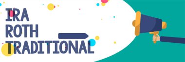 IRA Roth geleneksel gösterilen metin işareti. Kavramsal fotoğraf devlet ve federal yaratıcı sanat türü fikir metin komut dosyası ileti renkli balon oval tasarım indirilemeyen vergi