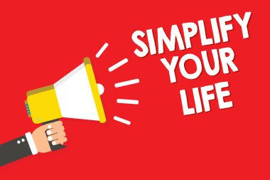 El yazısı metin yazma Your Life basitleştirin. Gün işinizi yönetmek anlam kavramı hoparlör sinyal göstergesi komut dosyası endişe verici kolay şekilde Organize uyarı duyuru sembolü al