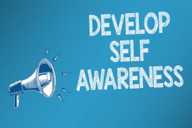 Kavramsal el öz bilinci geliştirmek gösterilen yazma. İş fotoğraf metin komut dosyası sinyalleri duyuru mesaj iletmek endişe verici kendi karakter konuşmacıların bilinçli bilgi artırmak