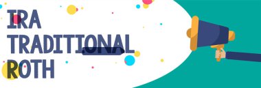 Geleneksel IRA Roth gösterilen metin işareti. Kavramsal fotoğraf devlet ve federal yaratıcı sanat türü fikir metin komut dosyası ileti renkli balon oval tasarım indirilemeyen vergi