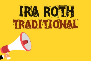 IRA Roth geleneksel yazma el yazısı metin. Kavram anlamı her iki durumdaki indirilemeyen vergi ve federal çok satırlı metin Hakları Kurulu hatırlama güvence genel mesaj sarı yüzey