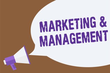 Pazarlama ve yönetim gösterilen metin işareti. Kavramsal fotoğraf işlem için ürün sıcak konu duyuru dikkat geliştirme stratejilerinin hatırlama uyarı bildirimi genel mesaj