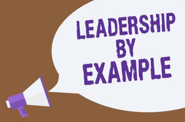 Liderlik tarafından örnek gösterilen metin işareti. İnsanlar için kavramsal fotoğraf Becoming rol modeli var büyük nitelikleri sıcak konu duyuru dikkat hatırlama uyarı bildirimi genel mesaj