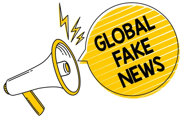 Текст Почерка Global Fake News Концепция Означающая Ложную Информацию Журналистика — стоковое фото