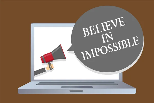 Signo Texto Que Muestra Believe Impossible Foto Conceptual Usted Puede —  Fotos de Stock