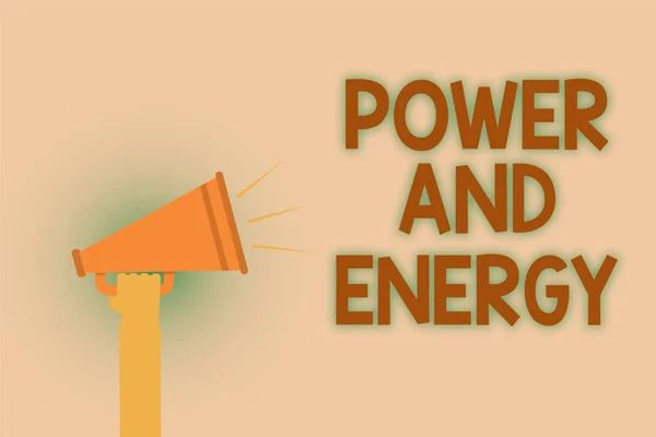 Texto Escritura Palabras Poder Energía Concepto Negocio Para Industria Distribución —  Fotos de Stock