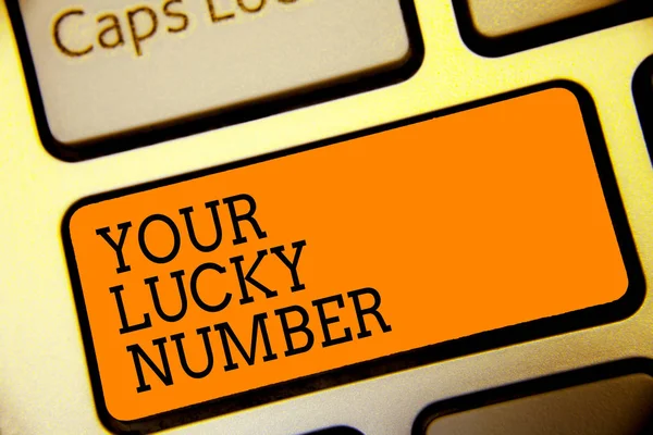 Kavramsal Yazma Your Lucky Number Gösterilen Mektupta Servet Artırmak Şans — Stok fotoğraf