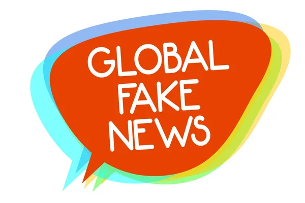 Konzeptionelle Handschrift Die Globale Fake News Zeigt Business Foto Präsentiert — Stockfoto