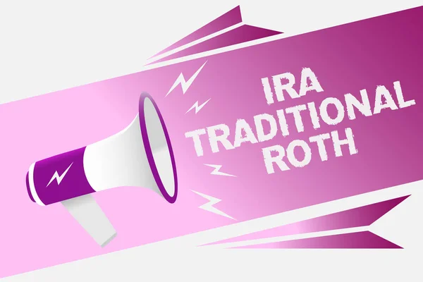 Schrijven Van Notitie Weergegeven Traditionele Roth Ira Zakelijke Foto Presentatie — Stockfoto