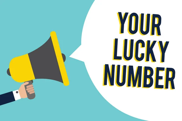 Word Tekst Intoetsen Your Lucky Number Bedrijfsconcept Voor Het Geloof — Stockfoto