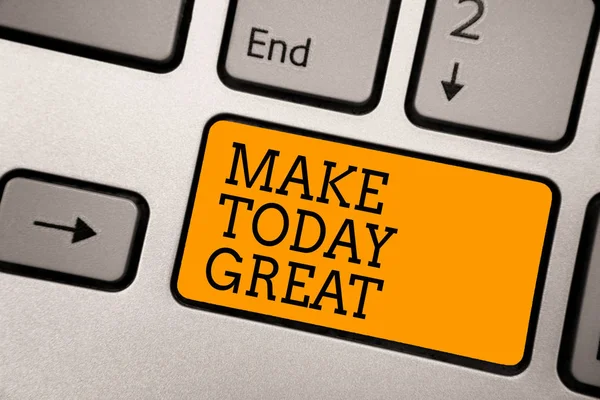 Escritura Texto Mano Make Today Great Concepto Significado Motivación Para — Foto de Stock