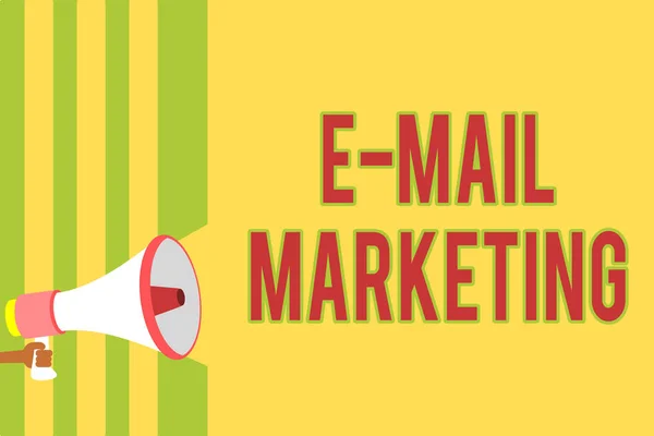 Rukopis Textu Psaní Mail Marketing Koncept Význam Commerce Reklama Online — Stock fotografie