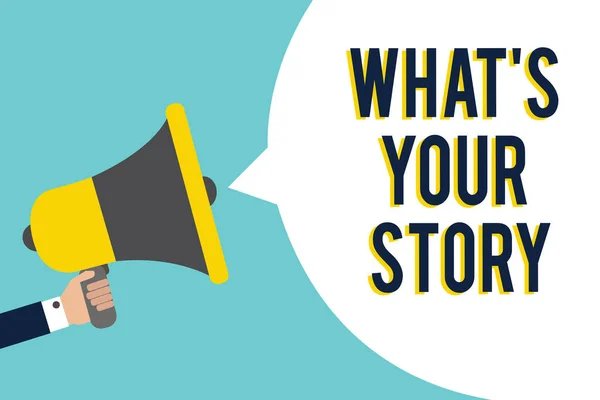 Word Writing Text What Your Story Geschäftskonzept Für Die Frage — Stockfoto