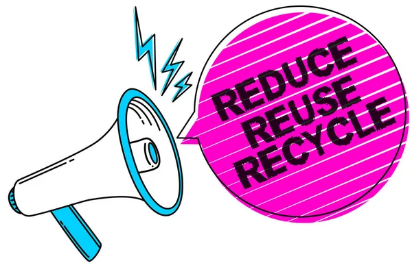 Nota Escrita Mostrando Reduzir Reutilizar Reciclagem Foto Negócios Mostrando Maneiras — Fotografia de Stock