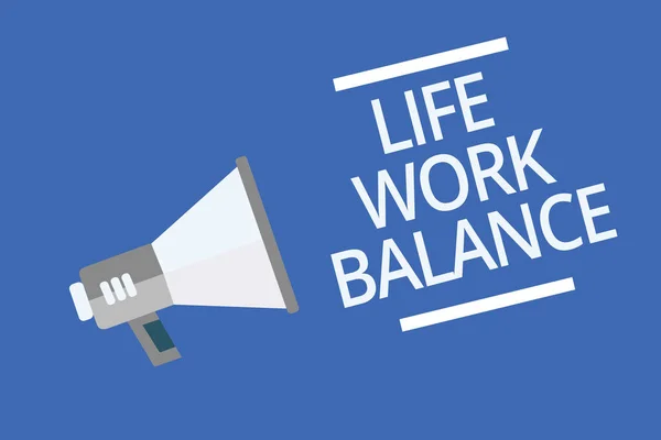 Text sign showing Life Work Balance. Conceptual photo stability person needs between his job and personal time Symbol warning announcement signals indication alarming speaker scripts