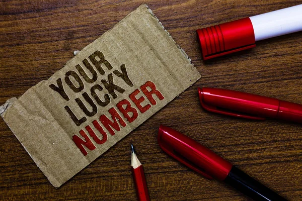 Word Tekst Intoetsen Your Lucky Number Businessconcept Voor Brief Fortune — Stockfoto