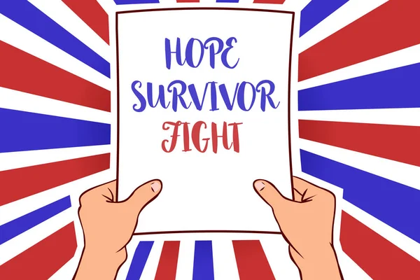 Ecriture Conceptuelle Montrant Hope Survivor Fight Photo Affaires Montrant Stand — Photo