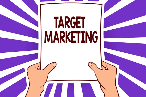 Escrita Mão Conceitual Mostrando Target Marketing Texto Para Fotos Negócios — Fotografia de Stock