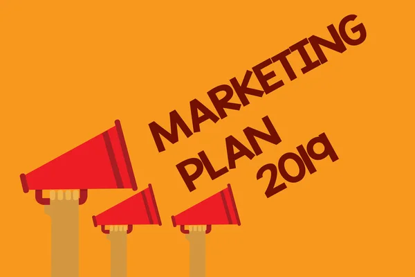 Plan Marketing 2019 Concepto Negocio Para Calendario Que Define Camino — Foto de Stock