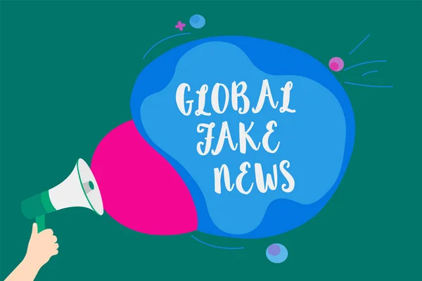 Texto Escritura Palabras Global Fake News Concepto Negocio Para Información —  Fotos de Stock