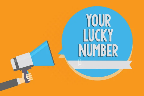 Schrijven Van Notitie Weergegeven Your Lucky Number Zakelijke Foto Presentatie — Stockfoto