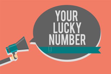 Your Lucky Number gösterilen Not yazma. Uyarı daire göstergesi fikir duyuru endişe verici mektup servet artırmak şans Casino sembolleri konuşmacı olarak inanan vitrine iş fotoğraf