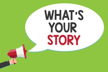 Kavramsal el yazma Your Story ne olduğunu gösteriyor. Biri bana kendisi hakkında paylaşmak isteyen iş fotoğraf metin deneyim tehlikeli komut dosyası hoparlör duyuru sembolü sinyalizasyon göstergesi