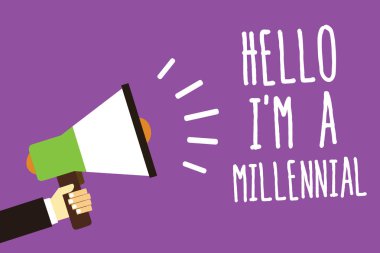 Word Hello metnini yazma A bin yıllık ben. Alarm El sıcak konu genel duyuru iletisi duyuru geçerli yüzyıl ses hoparlör genç yetişkinlik ulaşan kişi için iş kavramı