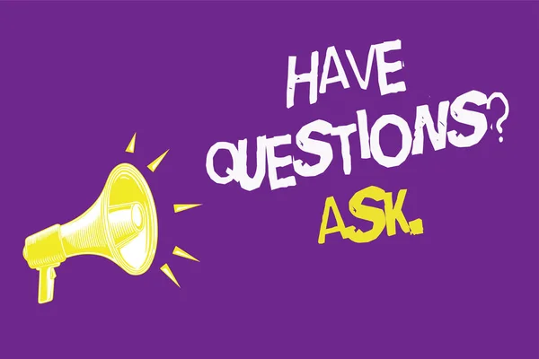 Handgeschreven Tekst Hebben Vragen Vraag Ask Begrip Betekenis Vraagt Iemand — Stockfoto