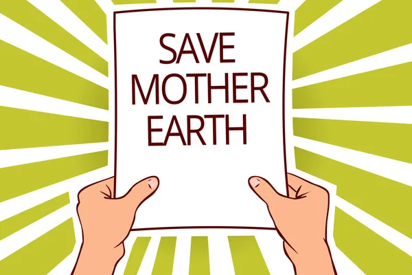 Text Sign Showing Mother Earth Conceptual Photo Doing Small Actions — Stock Photo, Image