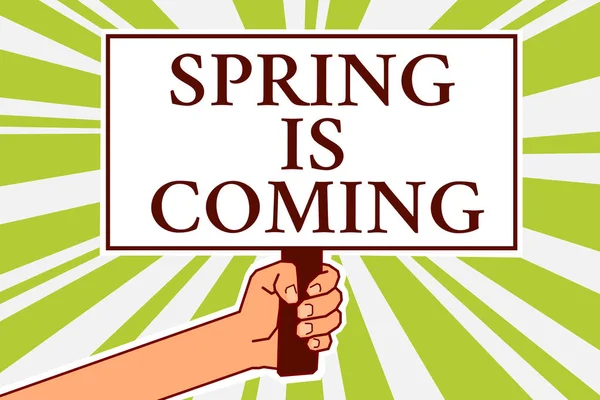 Word Writing Text Spring Coming Business Concept Winter Season Approaching — Stock Photo, Image