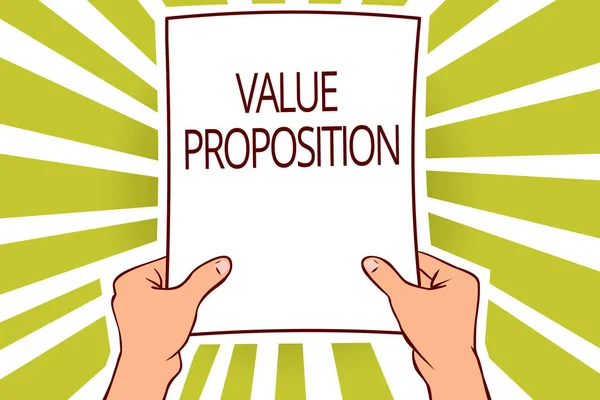 Tekst Teken Weergegeven Value Proposition Conceptuele Fotoservice Bedrijf Product Aantrekkelijk — Stockfoto