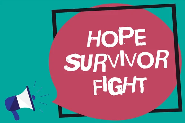 Texte Manuscrit Hope Survivor Fight Concept Signifiant Tenir Contre Votre — Photo