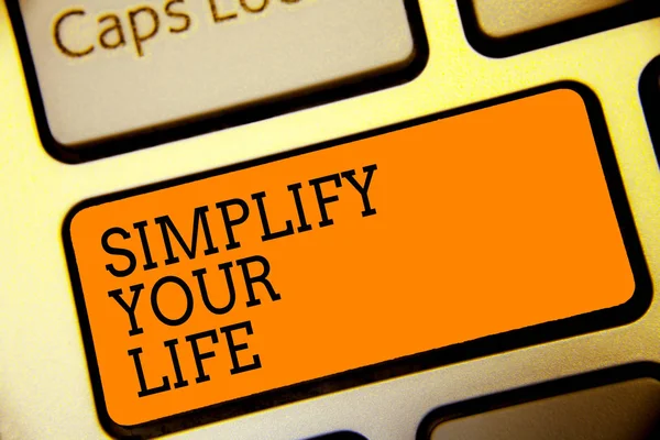 Escrita Mão Conceitual Mostrando Simplifique Sua Vida Texto Foto Negócios — Fotografia de Stock