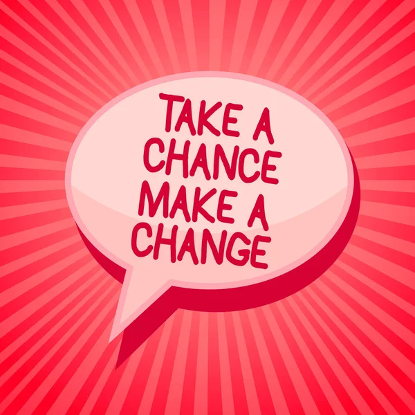 Scrittura Testo Mano Take Chance Make Change Concetto Significa Non — Foto Stock