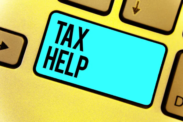 Texte Manuscrit Tax Help Concept Signifiant Assistance Contribution Obligatoire Aux — Photo
