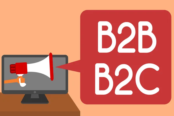 Handgeschreven Tekst Schrijven B2B B2C Concept Wat Betekent Dat Twee — Stockfoto