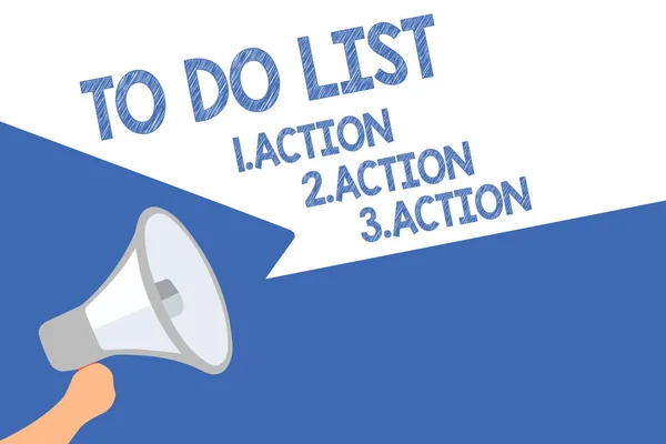 Texte Écriture Faire Liste Action Action Action Concept Signifiant Mettre — Photo