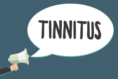 Kavramsal el tinnitus gösterilen yazma. Bir çınlama vitrine iş fotoğraf ya da müzik ve ses kulakları megafon hoparlör çığlık fikir benzer hissi konuşan konuşma balonu konuşmak